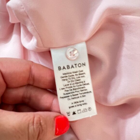 Babaton Aritzia Pink Crew Neck Split Back Sleeveless Mini Dress Size 2 - Picture 8 of 10